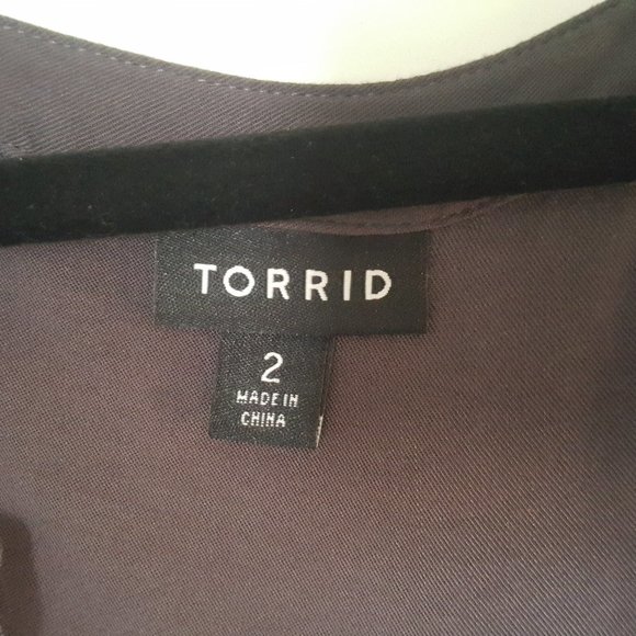TORRID DRESS Sz 2X Dark Gray Romper Flared Bottom - Picture 2 of 5
